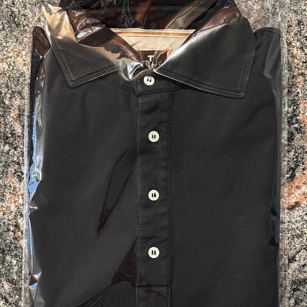 "T" Left Coast Superfine Polo / Black Pima Cotton SZ M
